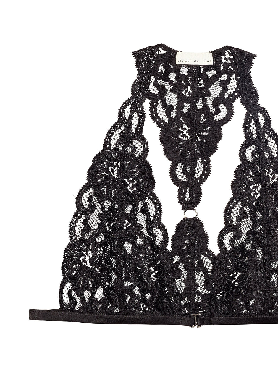 Black - Charlotte Racerback Bra | Fleur du Mal - DEMO