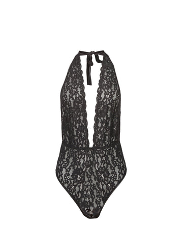 Black - Charlotte Halter Teddy | Fleur du Mal - DEMO