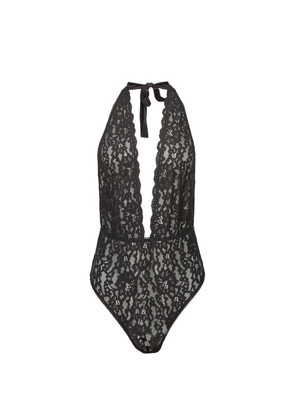 Black - Charlotte Halter Teddy | Fleur du Mal - DEMO
