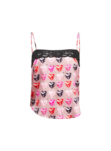 Tan heartbreaker print - Charlotte Lace Cami | Fleur du Mal - DEMO