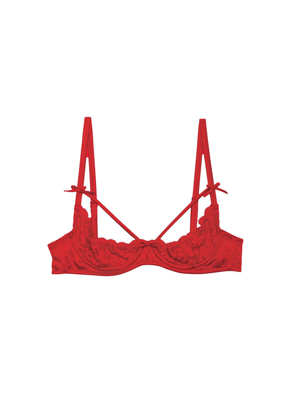 Rouge - Charlotte Peekaboo Bra | Fleur du Mal - DEMO