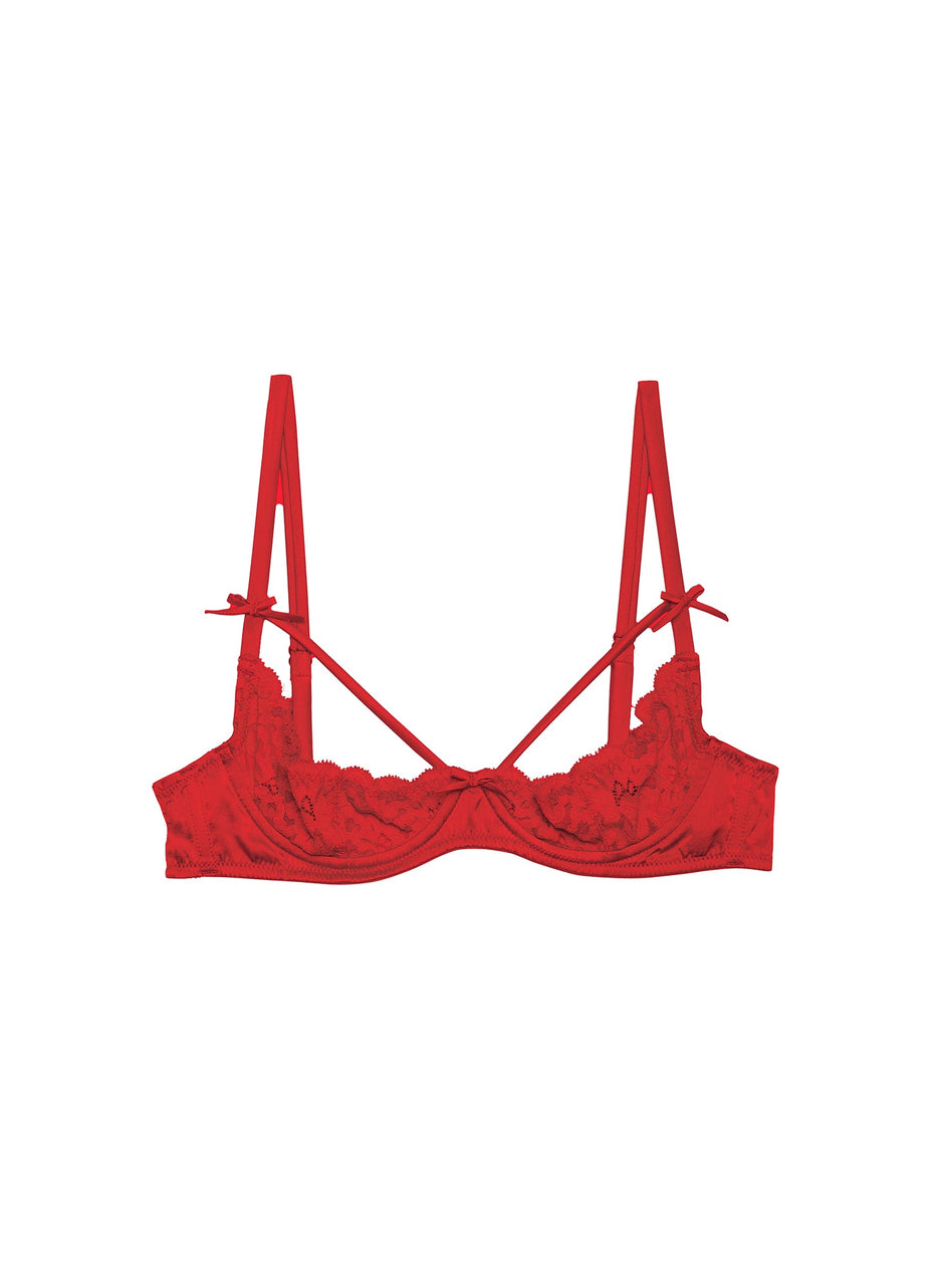 Rouge - Charlotte Peekaboo Bra | Fleur du Mal - DEMO