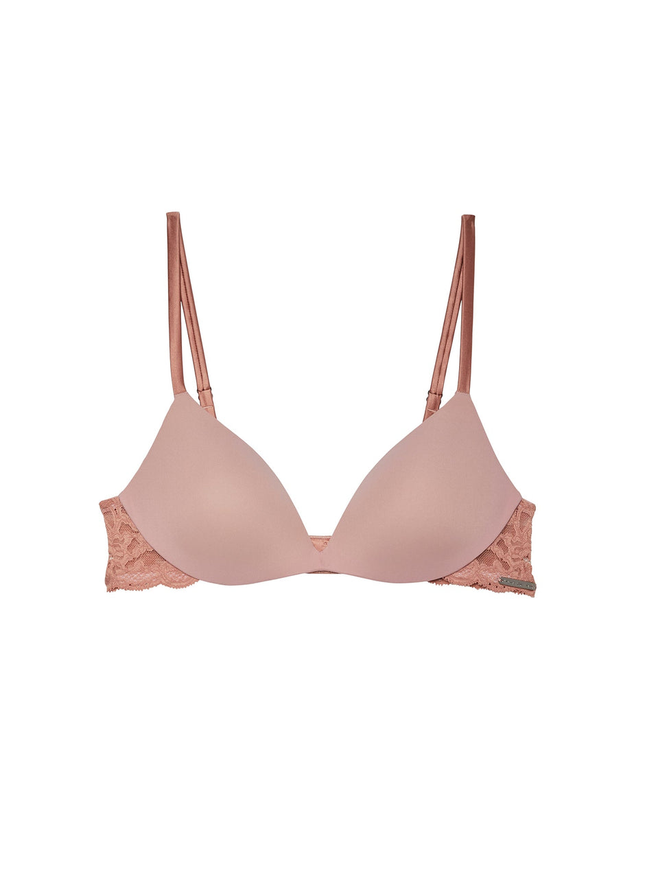 Tan - Charlotte Lace Wireless Push Up Bra | Fleur du Mal - DEMO