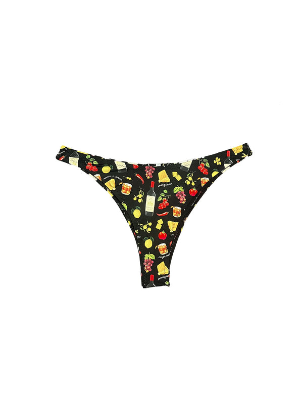 Black ciao amore print - High Leg Bikini Bottom | Fleur du Mal - DEMO