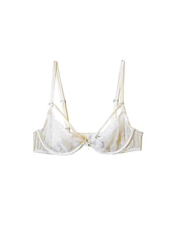 Creme - Gardenia Lace Demi Bra | Fleur du Mal - DEMO