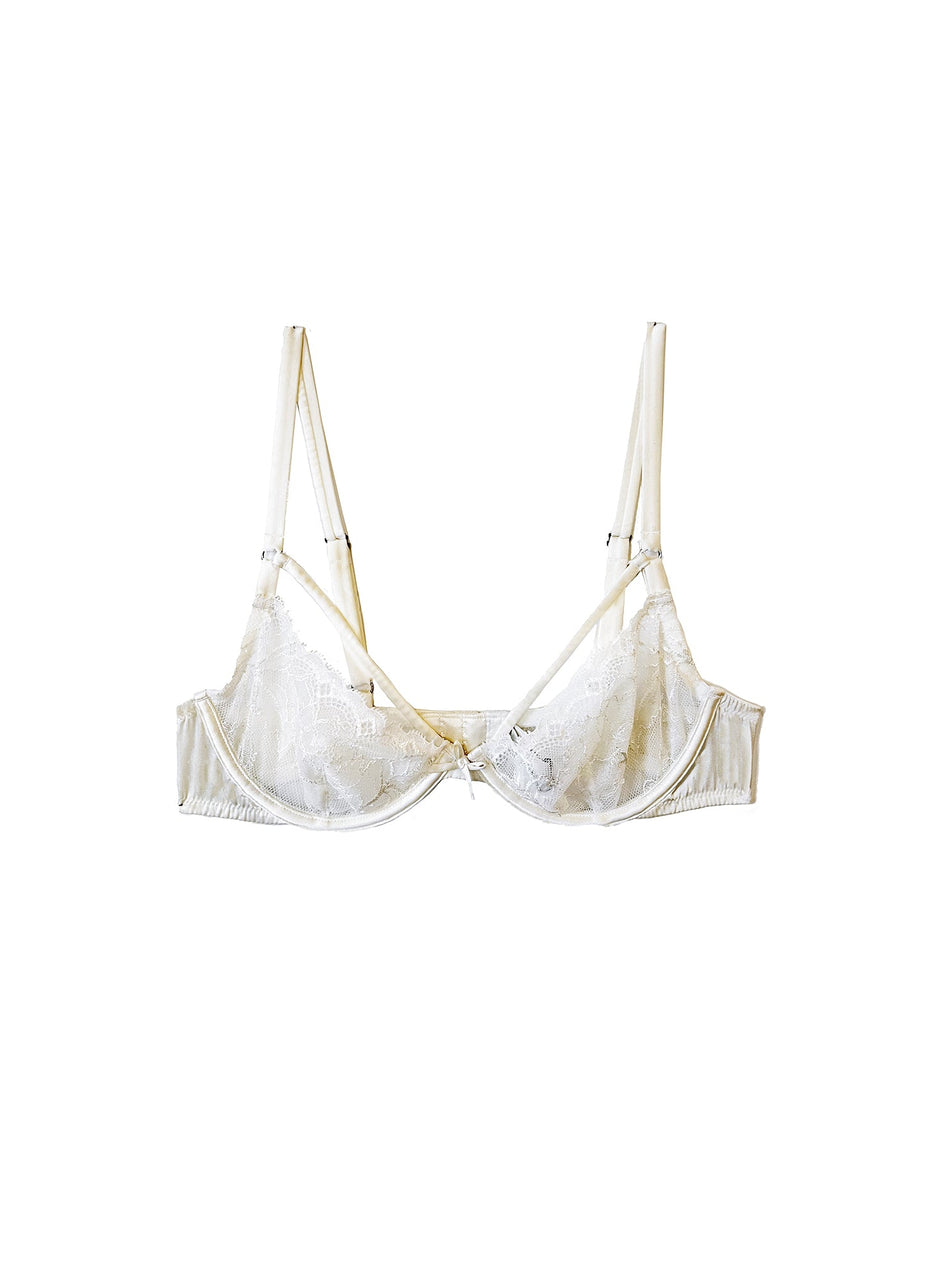 Creme - Gardenia Lace Demi Bra | Fleur du Mal - DEMO