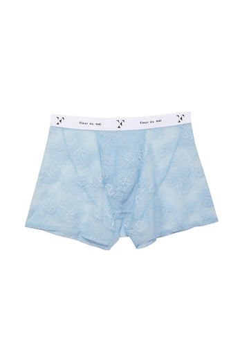 Denim blue - Men's Bouquet Lace Boxer Brief | Fleur du Mal - DEMO