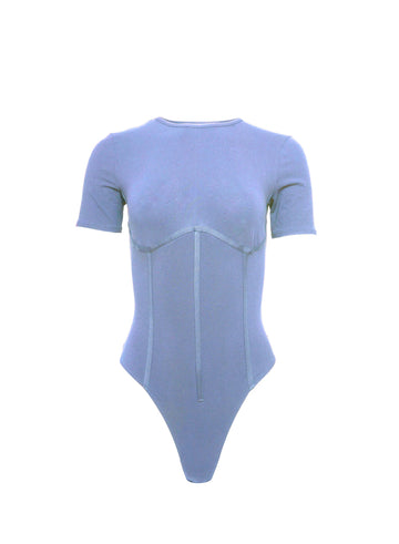 Denim blue - Organic Cotton T-Shirt Bodysuit | Fleur du Mal - DEMO