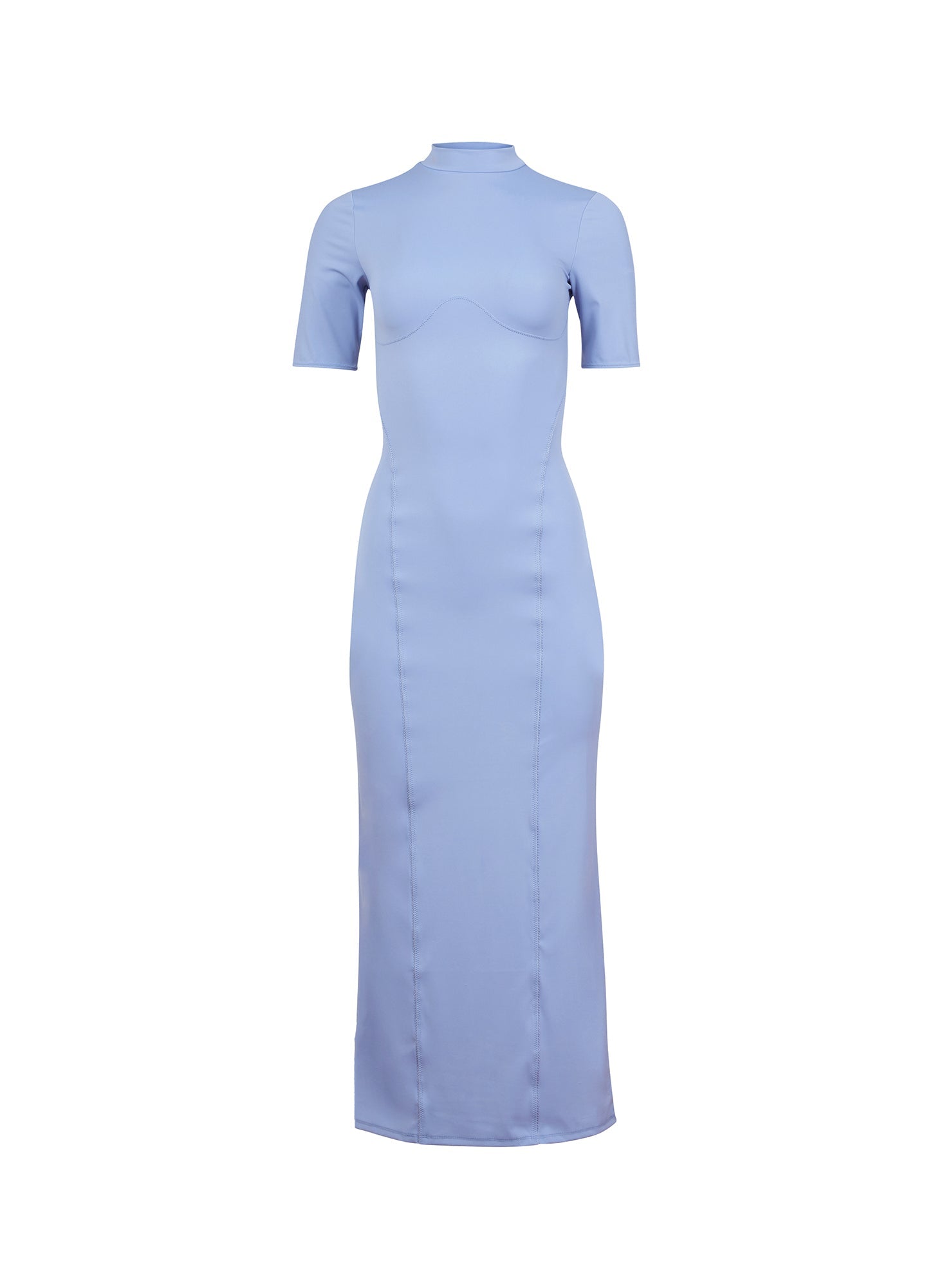 Sleek Jersey Mock Neck Dress