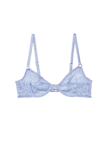 Denim blue - Le Stretch Lace Demi Bra | Fleur du Mal - DEMO