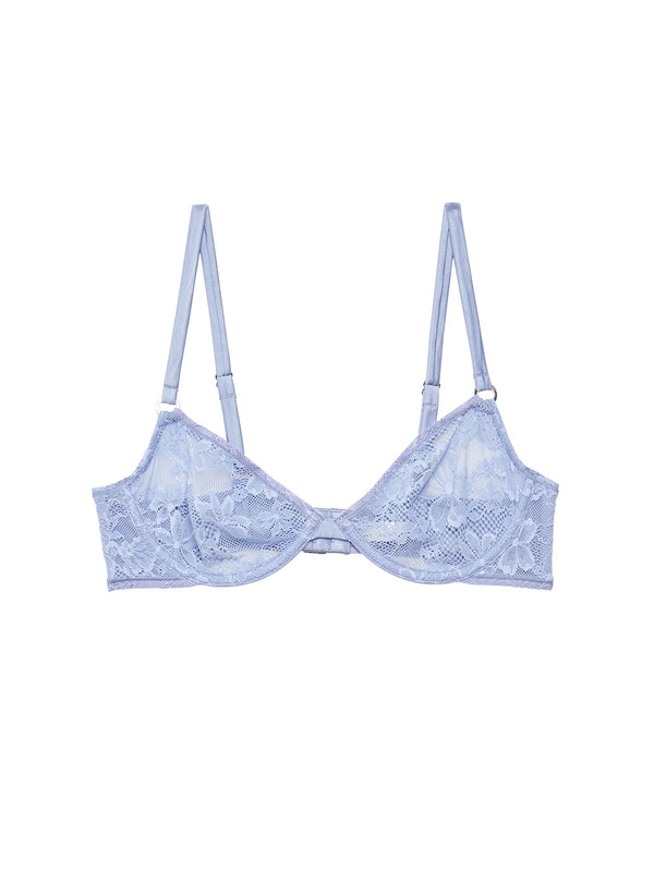 Denim blue - Le Stretch Lace Demi Bra | Fleur du Mal - DEMO