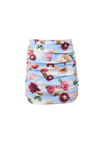 Dreamy floral print - Georgette Ruched Skirt | Fleur du Mal - DEMO