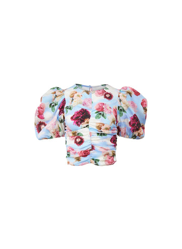 Dreamy floral print - Georgette Puff Sleeve Top | Fleur du Mal - DEMO