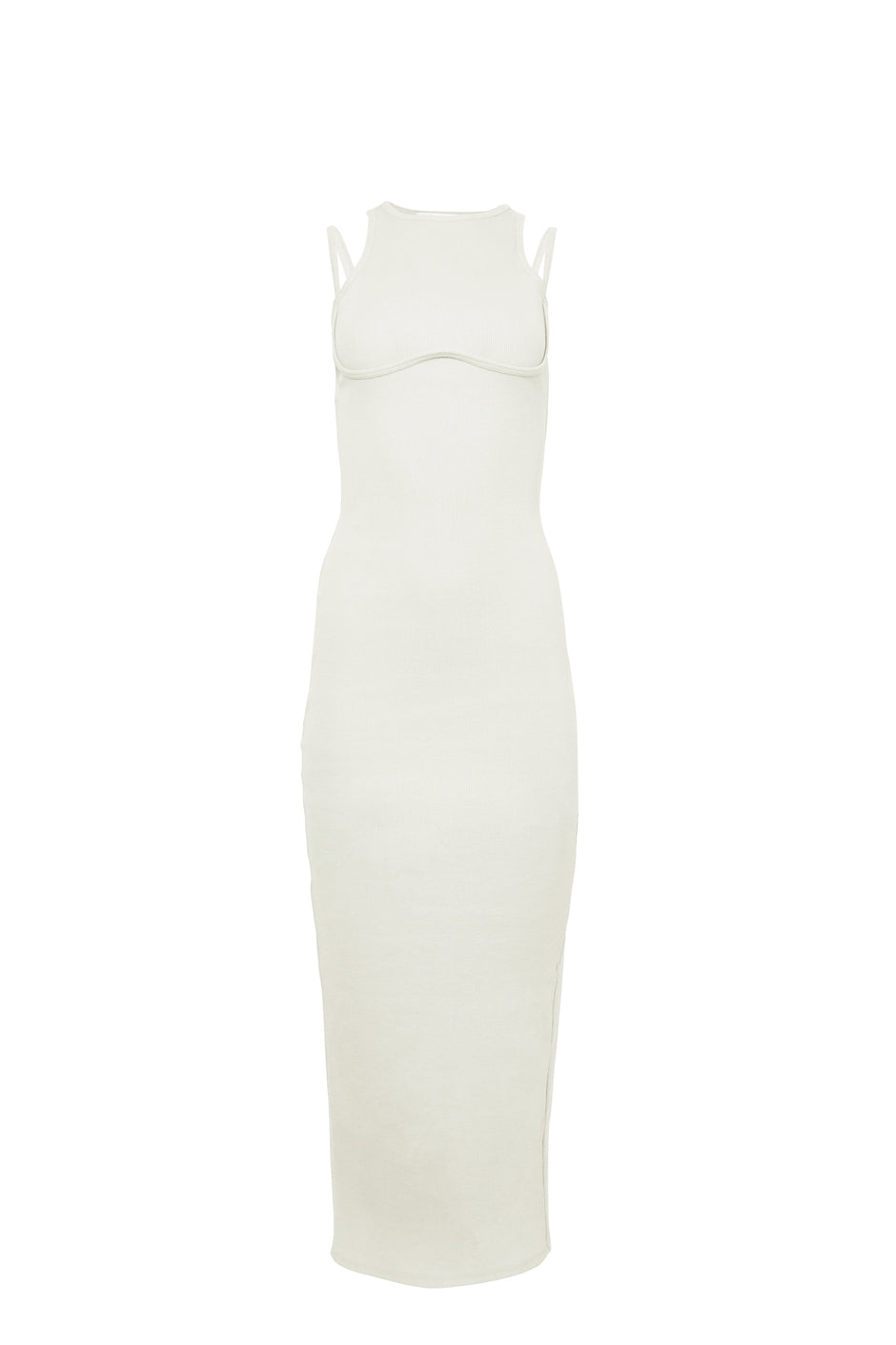Ecru - Strappy Ribbed Maxi Dress | Fleur du Mal - DEMO