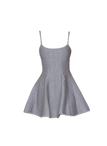 Heather grey - Flared Corset Dress | Fleur du Mal - DEMO