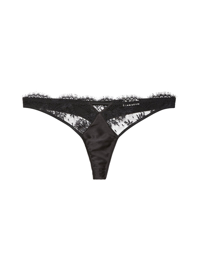 Black - Frankie Lace Thong | Fleur du Mal - DEMO