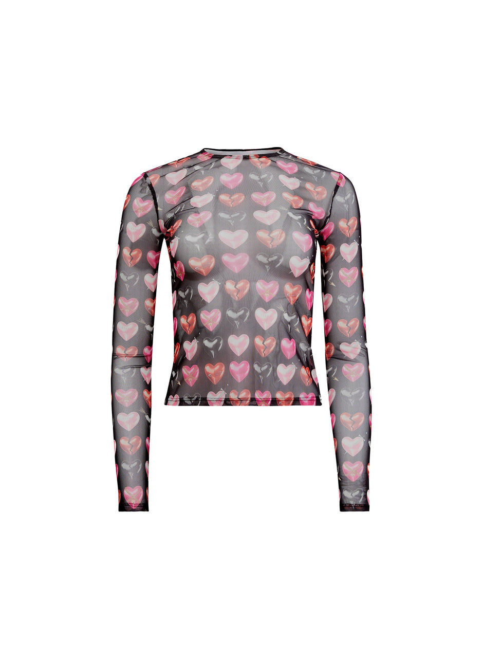 Heartbreaker print - Heartbreaker Long Sleeve Top | Fleur du Mal - DEMO