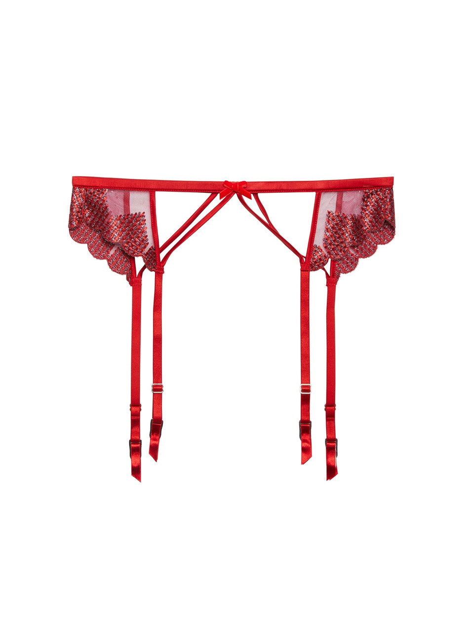 Rouge - Heart Embroidery Garter Belt | Fleur du Mal - DEMO