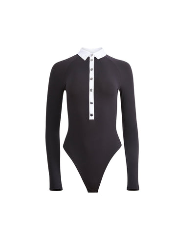 Black - Long Sleeve Unsnap Me Bodysuit | Fleur du Mal - DEMO