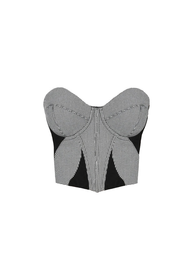 Mini houndstooth - Houndstooth Bustier | Fleur du Mal - DEMO