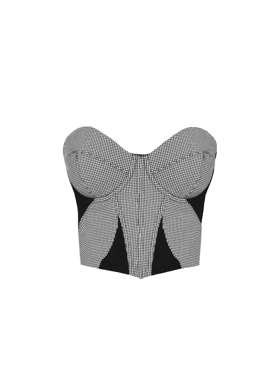 Mini houndstooth - Houndstooth Bustier | Fleur du Mal - DEMO