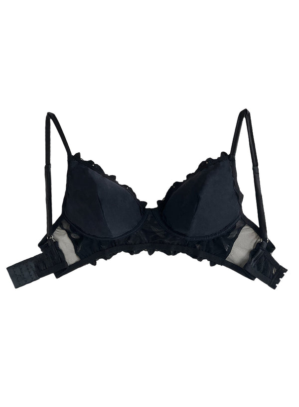 Black - Lily Embroidery Post Surgical Bra | Fleur du Mal - DEMO