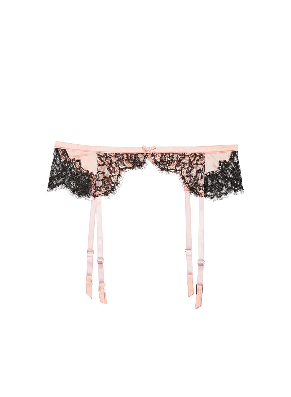 Bleached apricot - Iris Lace Garter Belt | Fleur du Mal - DEMO