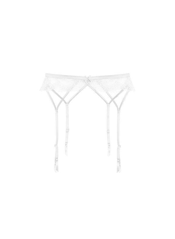 Ivory - Frankie Lace Strappy Garter Belt | Fleur du Mal - DEMO