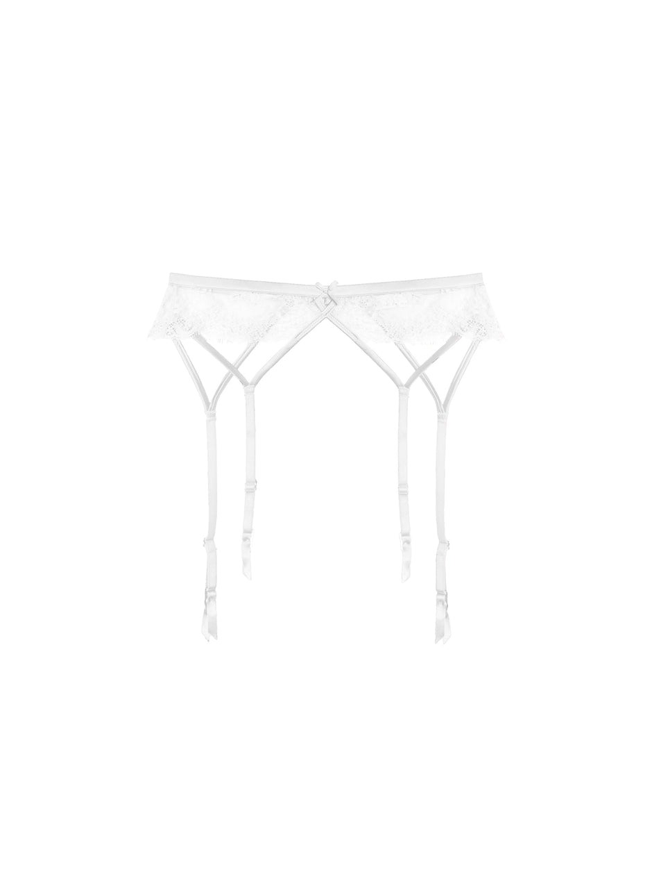 Ivory - Frankie Lace Strappy Garter Belt | Fleur du Mal - DEMO