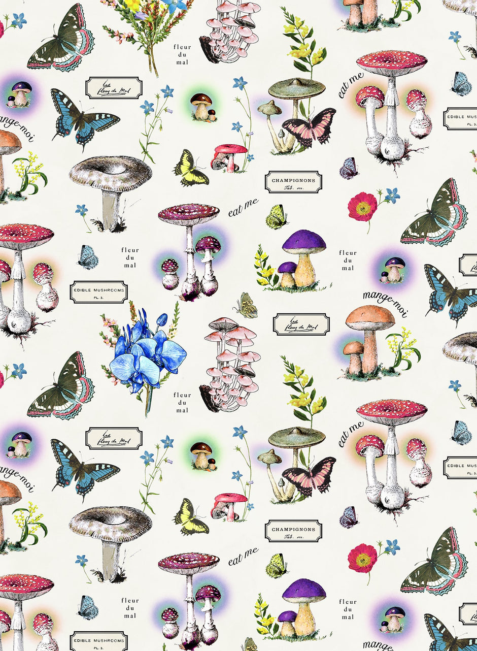 Ivory mushroom print - Magical Mushroom PJ Short | Fleur du Mal - DEMO