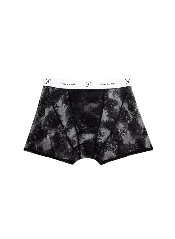 Black - Bouquet Lace Boxer Brief | Fleur du Mal - DEMO