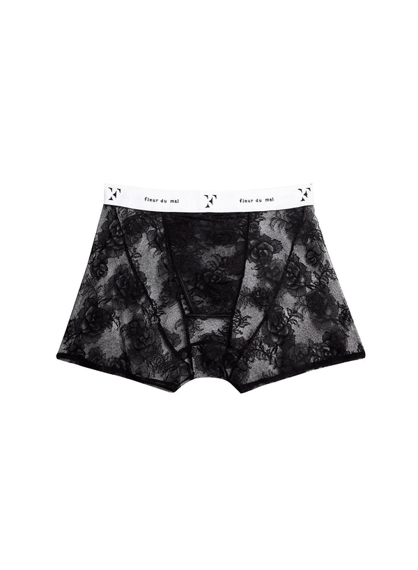 Black - Men&#39;s Bouquet Lace Boxer Brief | Fleur du Mal - DEMO