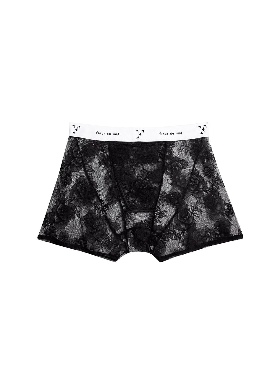 Black - Men&#39;s Bouquet Lace Boxer Brief | Fleur du Mal - DEMO