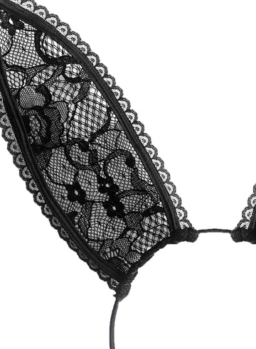 Black - Lace Bunny Ears | Fleur du Mal - DEMO