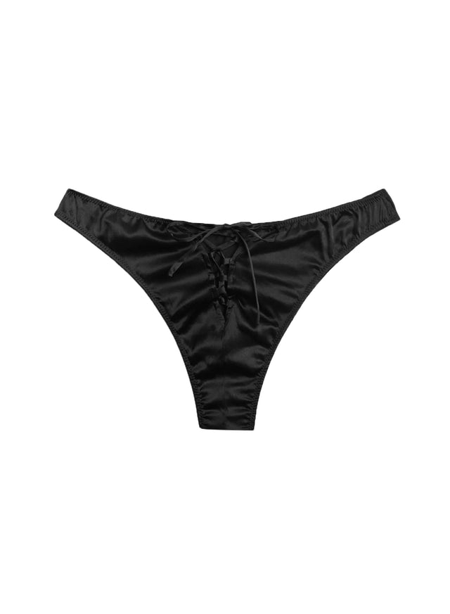 Black - Laced Up Luxe Cheeky | Fleur du Mal - DEMO