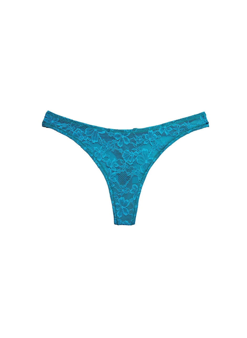 Aquamarine - Le Stretch Lace Thong | Fleur du Mal - DEMO