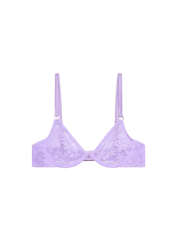Light lilac - Le Stretch Lace Demi Bra | Fleur du Mal - DEMO