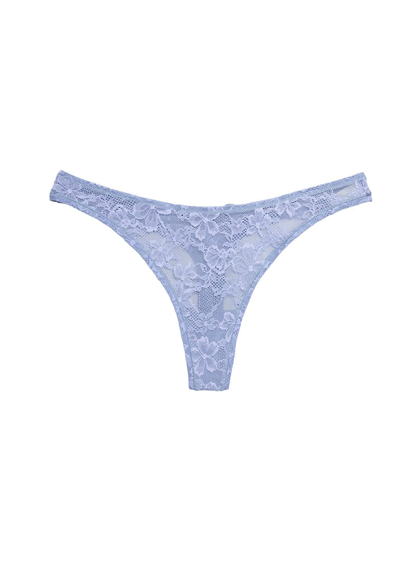 Denim blue - Le Stretch Lace Thong | Fleur du Mal - DEMO