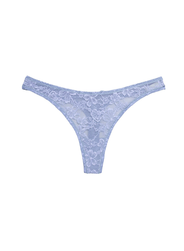 Denim blue - Le Stretch Lace Thong | Fleur du Mal - DEMO