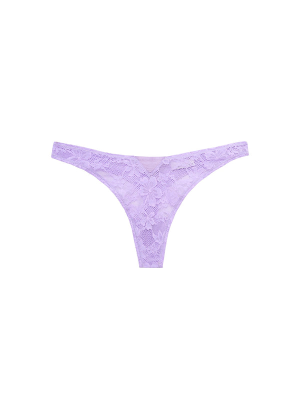 Light lilac - Le Stretch Lace Thong | Fleur du Mal - DEMO