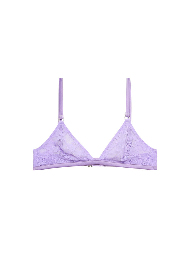 Light lilac - Le Stretch Lace Triangle Bra | Fleur du Mal - DEMO