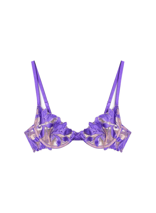 Pansy - Lily Embroidery Plunge Demi Bra | Fleur du Mal - DEMO