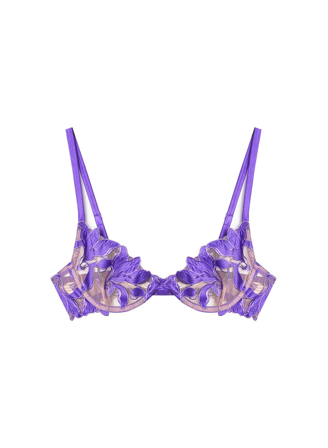 Pansy - Lily Embroidery Plunge Demi Bra | Fleur du Mal - DEMO