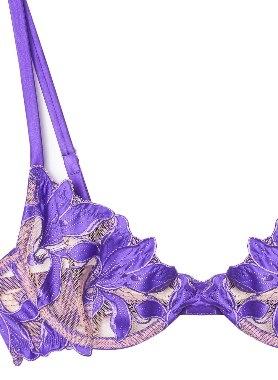Pansy - Lily Embroidery Plunge Demi Bra | Fleur du Mal - DEMO