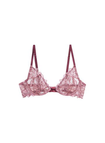 Amarena - Lily Embroidery Plunge Demi Bra | Fleur du Mal - DEMO