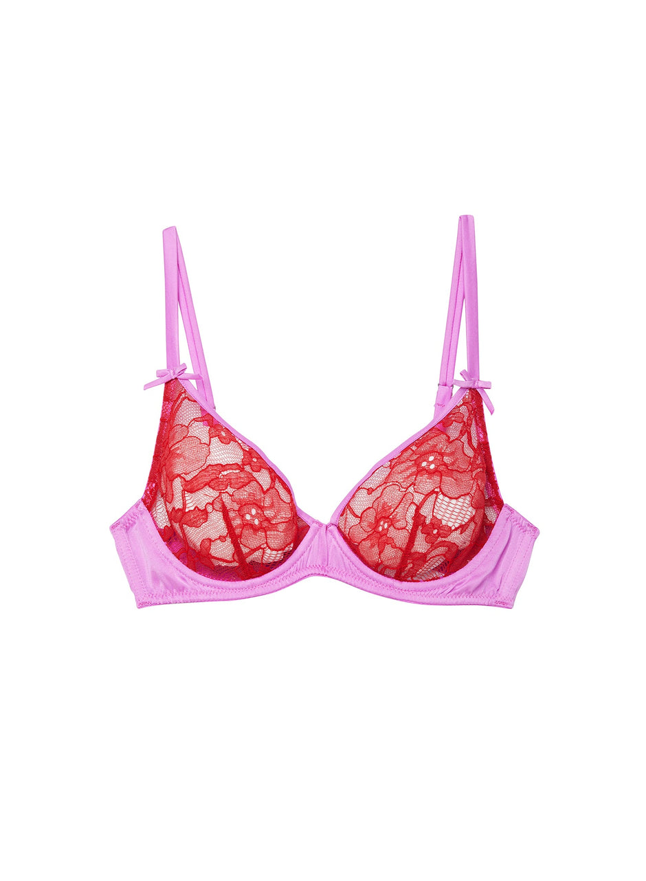 Rouge - Magnolia Lace Unlined Demi Bra | Fleur du Mal - DEMO