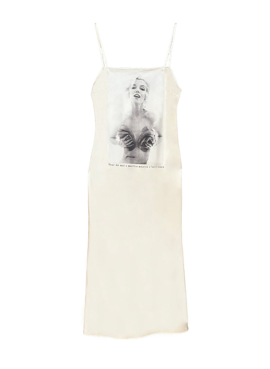 Blush bombshell - Marilyn Printed Midi Slip | Fleur du Mal - DEMO