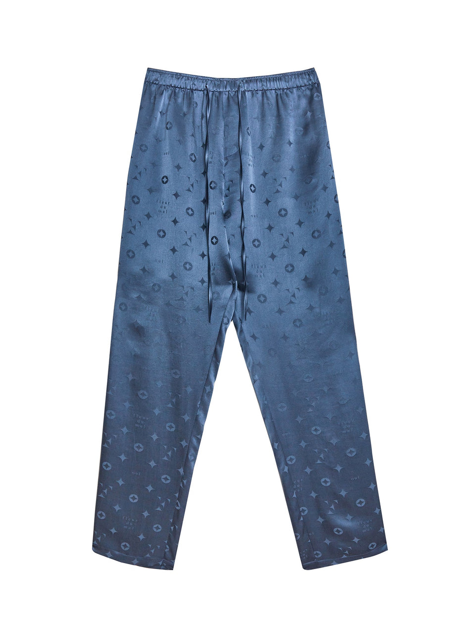 Deep slate - Silk Jacquard PJ Pant | Fleur du Mal - DEMO