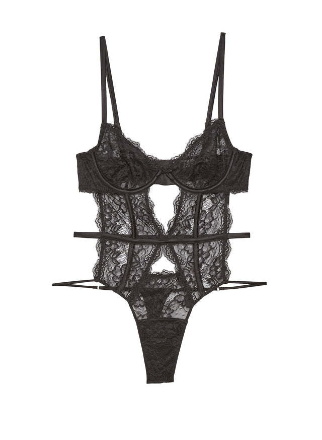 Black - Naomi Lace Bodysuit | Fleur du Mal - DEMO
