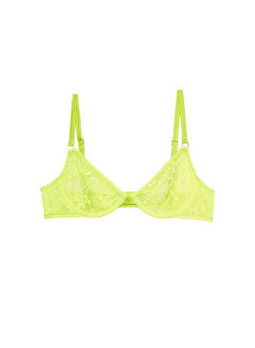Neon yellow - Le Stretch Lace Demi Bra | Fleur du Mal - DEMO